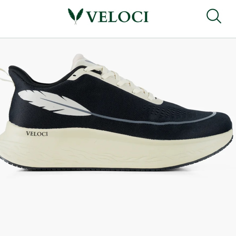 Velocity Black and Cream Sneakers